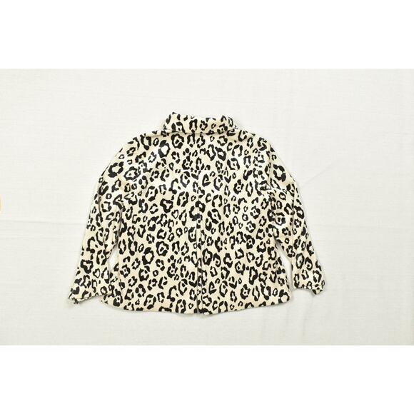 Chico's Women's Animal Print Button Blazer Jacket Size 0 Cheetah Brown Polyester - Picture 2 of 8